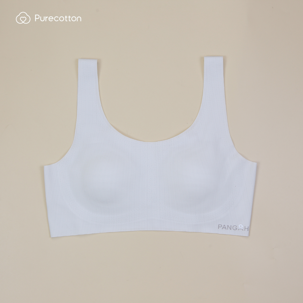 Áo lá học sinh màu xám không viền Purecotton chất liệu cotton cao cấp Beauty Light Bra