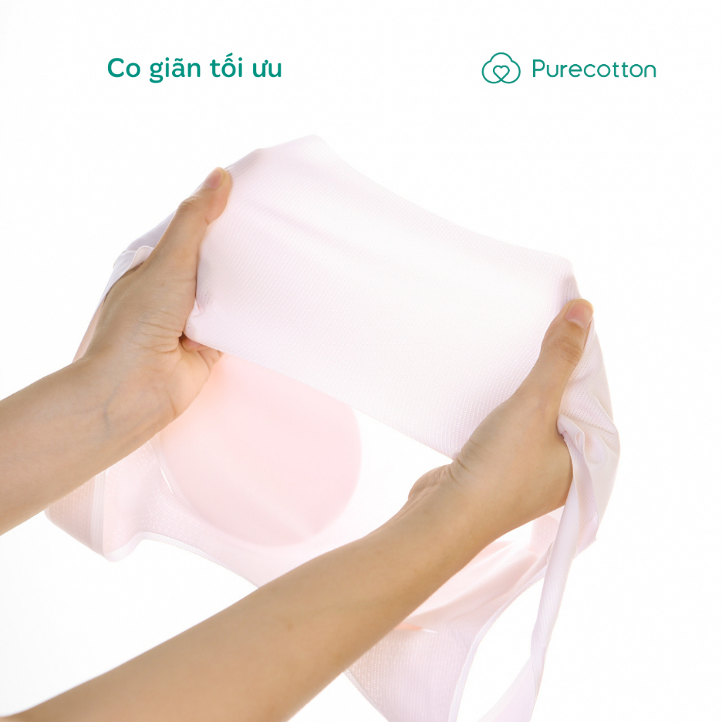 Áo lá học sinh màu hồng không viền Purecotton chất liệu cotton cao cấp Beauty Light Bra