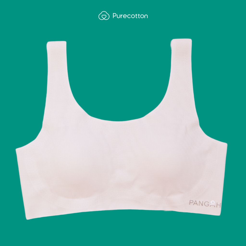 Áo lá học sinh màu hồng không viền Purecotton chất liệu cotton cao cấp Beauty Light Bra