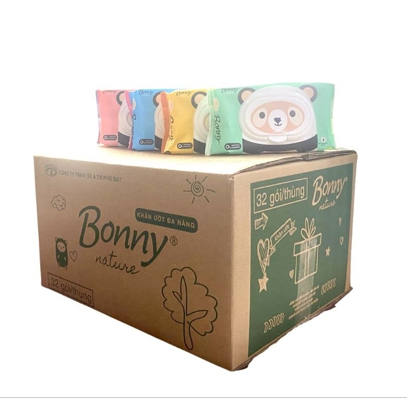 Khán ướt Bonny gói 100 tờ không mùi