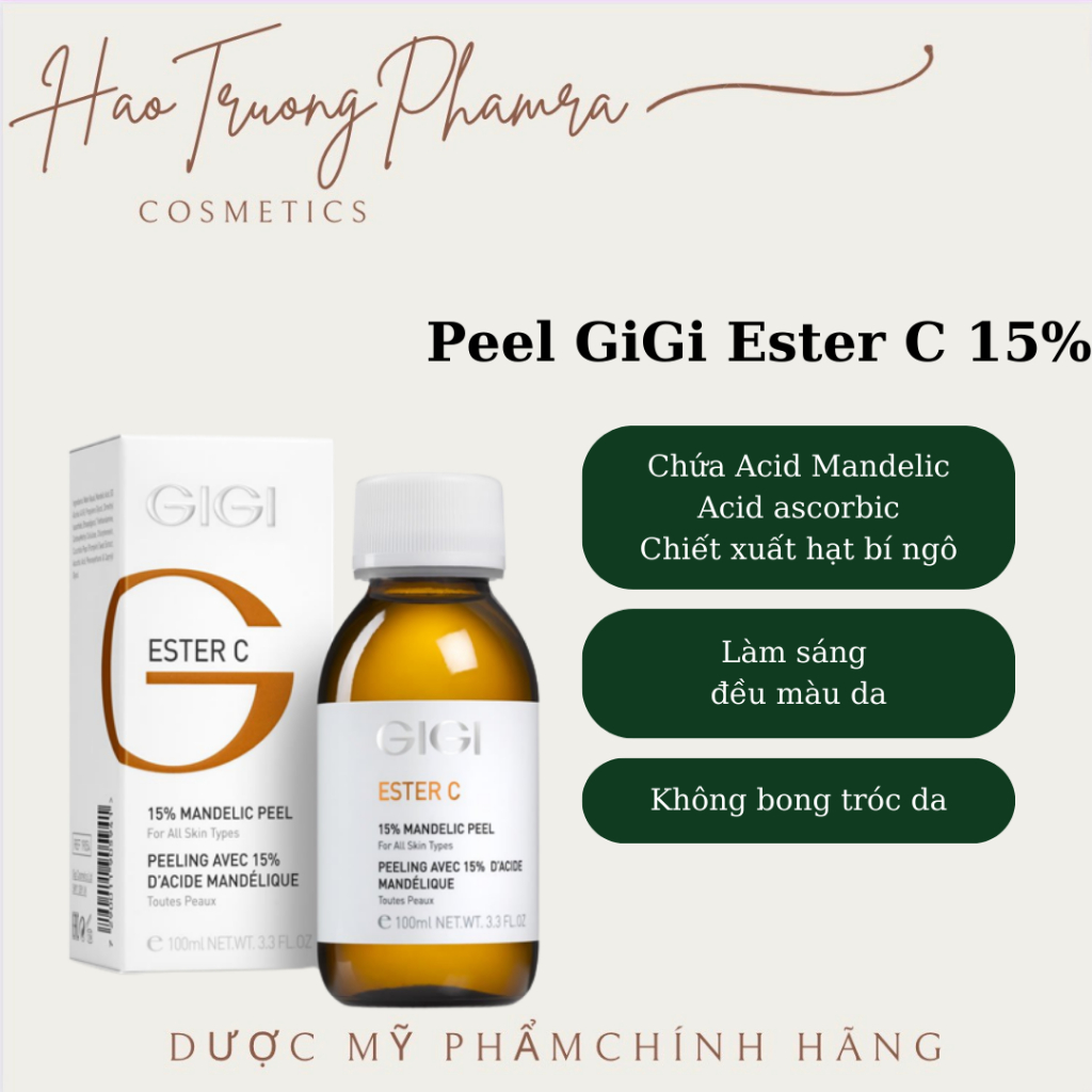 Peel làm căng bóng và sáng da ngay lập tức Gigi Ester C Mandelic peel 15% Professional