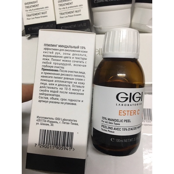 Peel làm căng bóng và sáng da ngay lập tức Gigi Ester C Mandelic peel 15% Professional