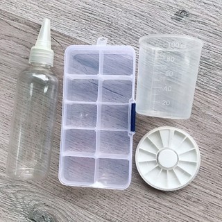 Khay hộp chia ngăn đựng đồ nail mi, ly chia