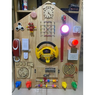 Bảng bận rộn Busy Board cho bé phát triển trí tuệ, phát triển kỹ năng cơ bản ,bảng to 80x60x1,5cm- Benzkids