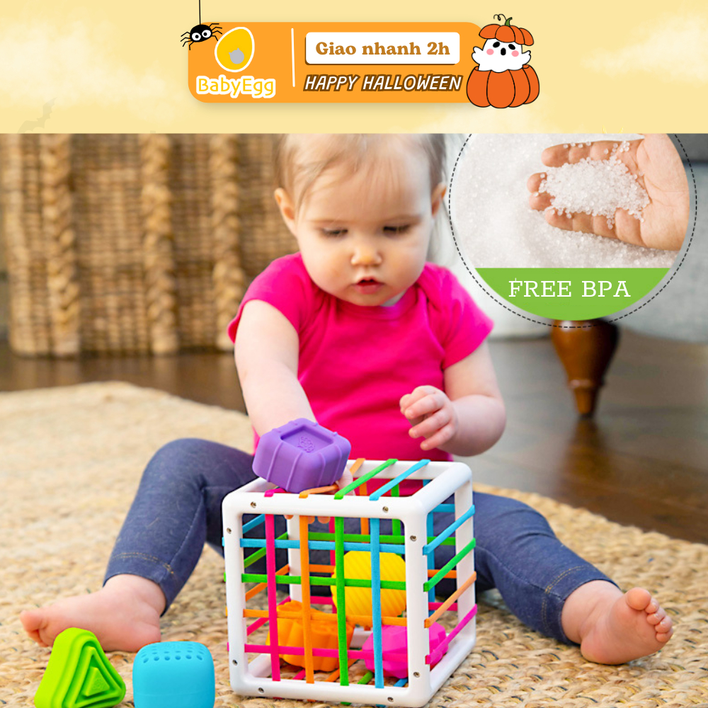 Đồ chơi GIÁO DỤC MONTESSORI thông minh hộp đan dây cho trẻ nhỏ trẻ sơ sinh bé trai bé gái 6 9 12 tháng 1 2 tuổi babyegg