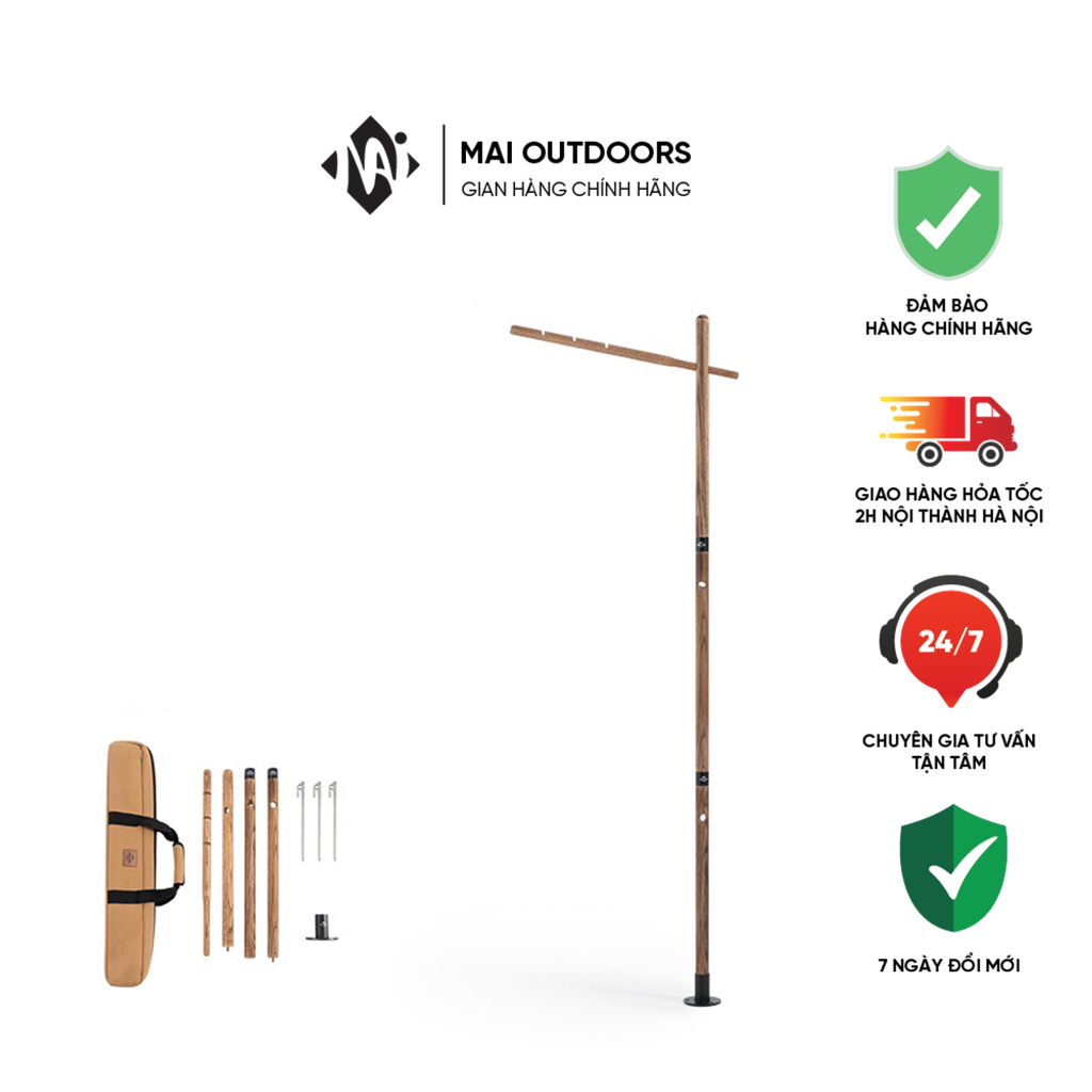 Gậy treo đèn cắm trại gỗ NatureHike NH21PJ001