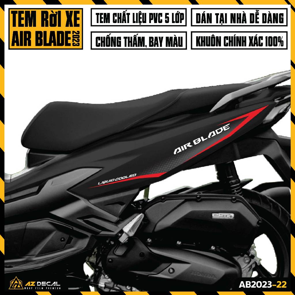 Tem Xe AirBlade 2023 Thiết Kế Mới | AB2023-22 | Team Decal Hình Dán Xe Máy AB Air Blade Chống Nước Bền Màu