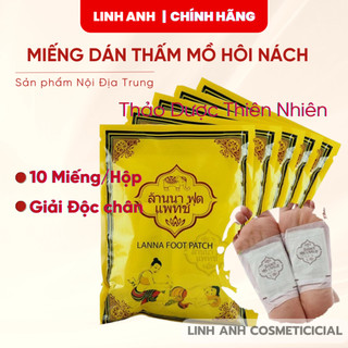 10 miếng dán thải độc chân thái lan lanna foot patch