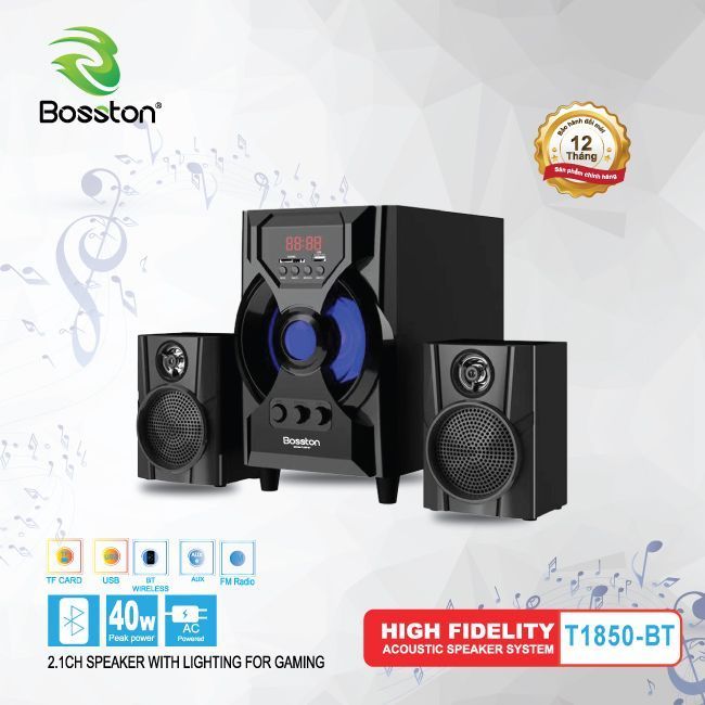 Loa vi tính Bosston T1850-BT Công suất 40W, Bluetooth, USB, thẻ nhớ, nguồn 220V  - CHÍNH HÃNG