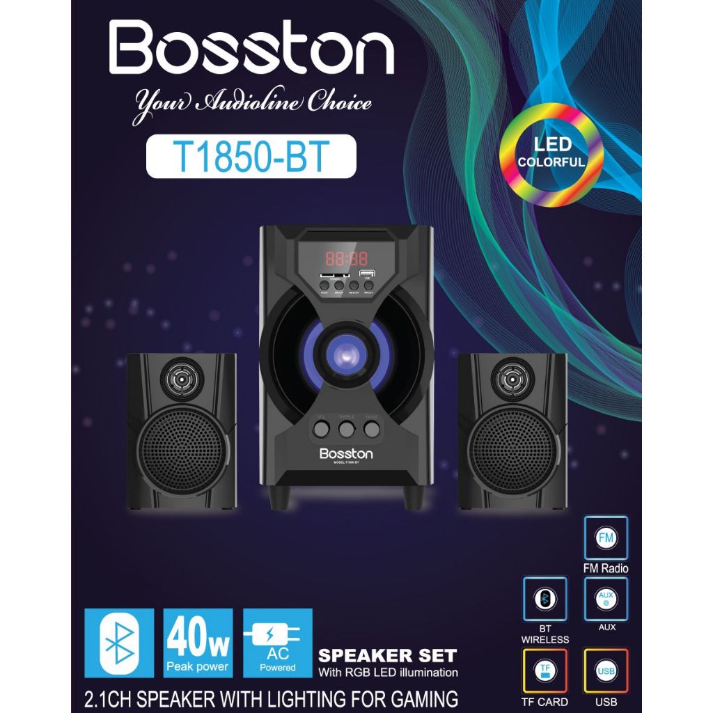 Loa vi tính Bosston T1850-BT Công suất 40W, Bluetooth, USB, thẻ nhớ, nguồn 220V  - CHÍNH HÃNG