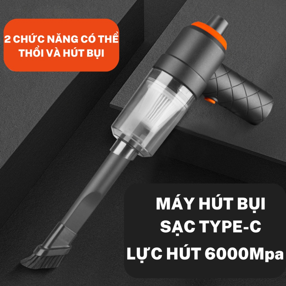 Máy Hút Bụi Mini Cầm Tay GWELL Không Dây Lực Hút 6000MPA Nhỏ Gọn, Pin Sạc Tiện Lợi, Công Suất 60w Siêu Mạnh