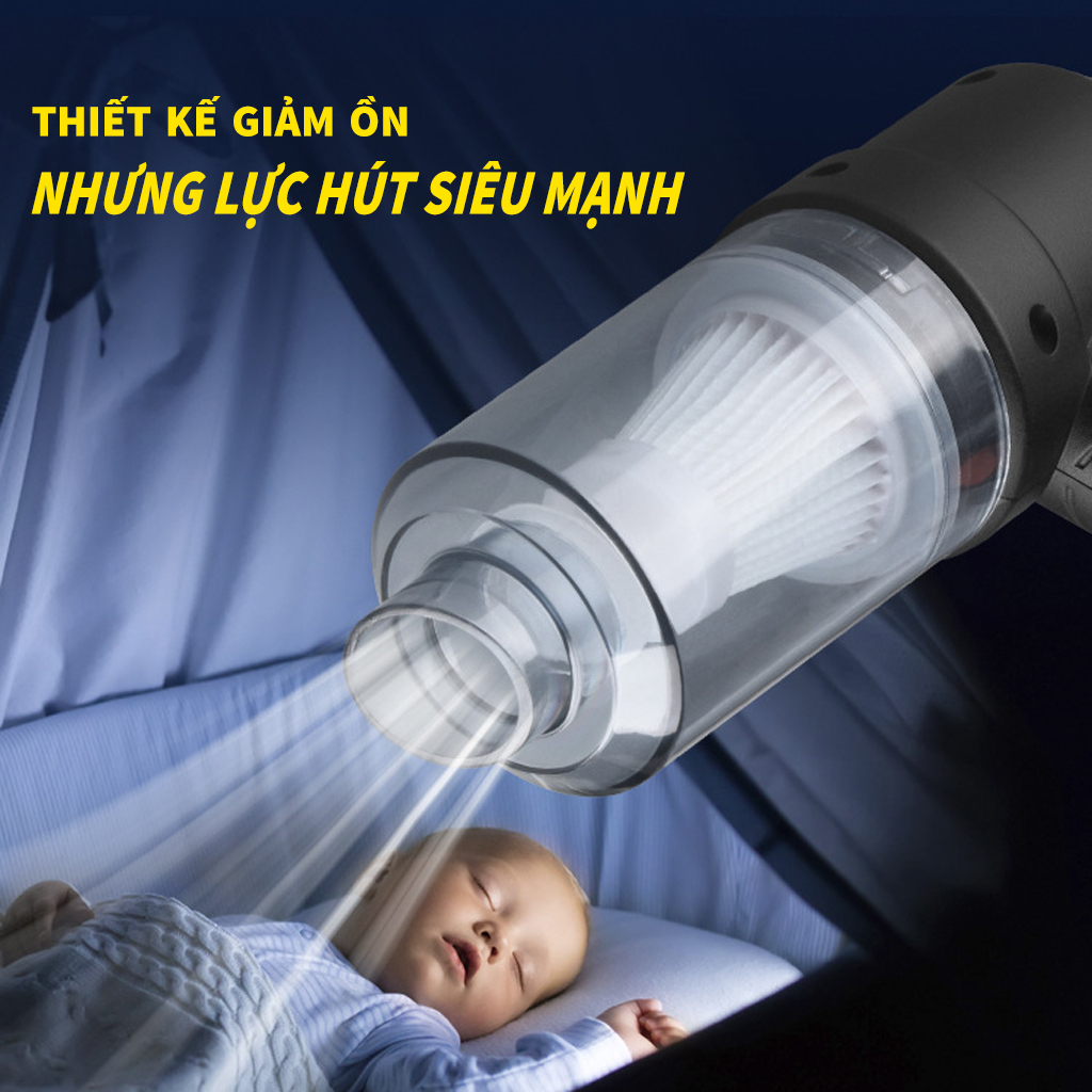 Máy Hút Bụi Mini Cầm Tay GWELL Không Dây Lực Hút 6000MPA Nhỏ Gọn, Pin Sạc Tiện Lợi, Công Suất 60w Siêu Mạnh