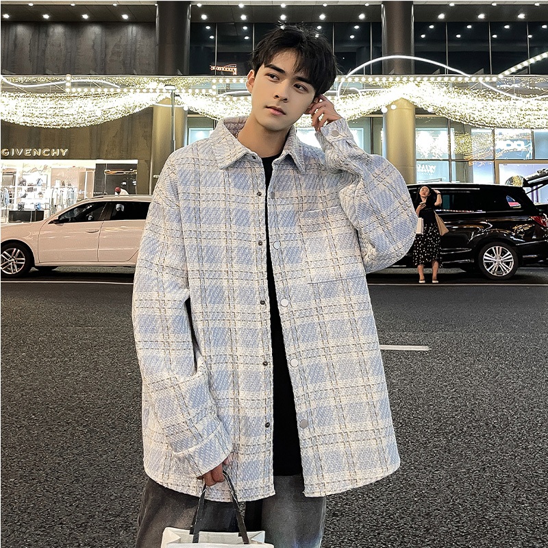 Áo Khoác Dạ Nam Mùa Thu Đông Kiểu Tweed Dày Dặn Phong Cách Thời Trang