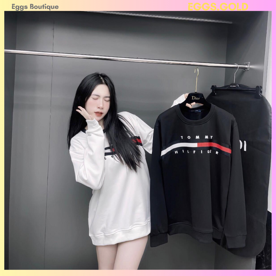 Áo phông dài tay nữ cực hot, áo thun sweater form dáng rộng hoạ tiết chữ chất nit cotton đẹp