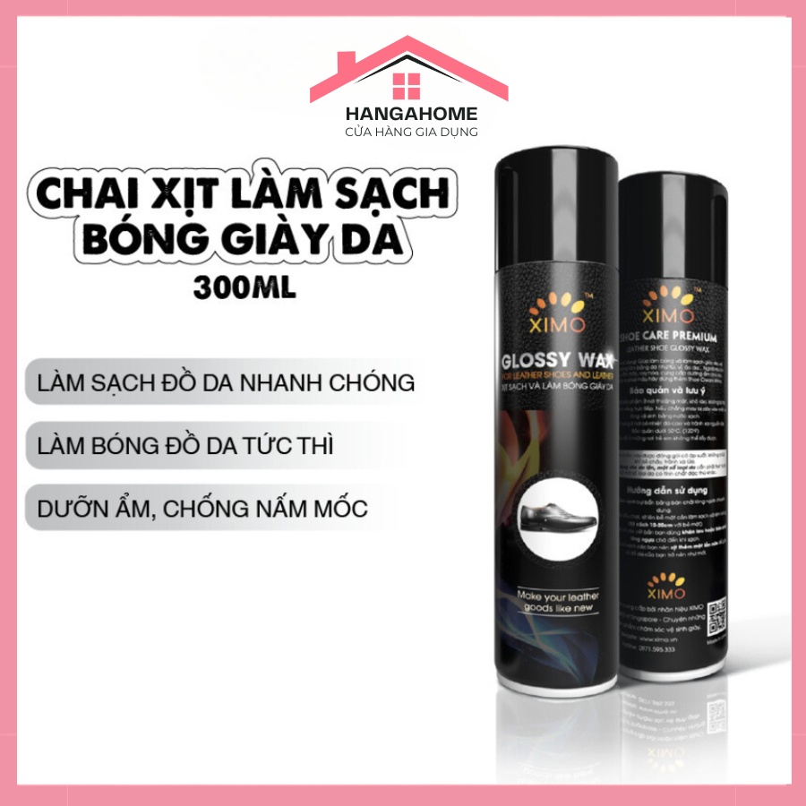 Chai xịt sạch và làm bóng giày đồ da, túi ví, áo, ghế da giúp vệ sinh, dưỡng ẩm chống mốc XIMO XI21