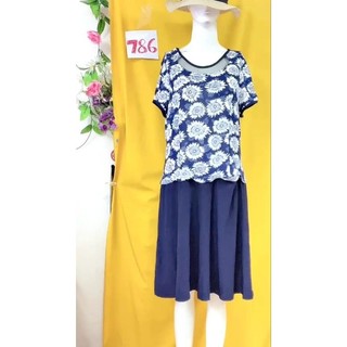 đầm thun họa tiết size L/XL. S786
