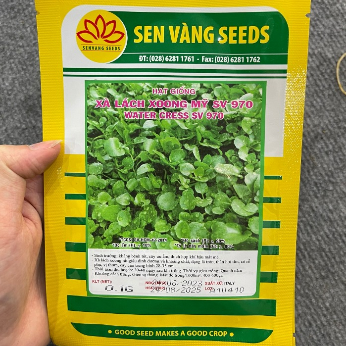 Hạt giống Rau Xà lách  Xoong Mỹ  hàng chính hãng công ty đóng gói
