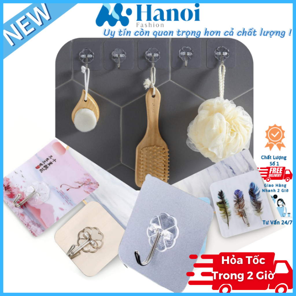 Móc Treo Đồ Dán Tường Siêu Bám Đính Bền Bỉ Kiểu Dáng Hình Ảnh Đẹp Tiện Dụng Kích Thước 8.5*7.5cm