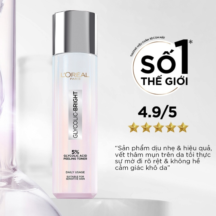 Nước Dưỡng Sáng Da L’Oreal Glycolic Bright Peeling Toner