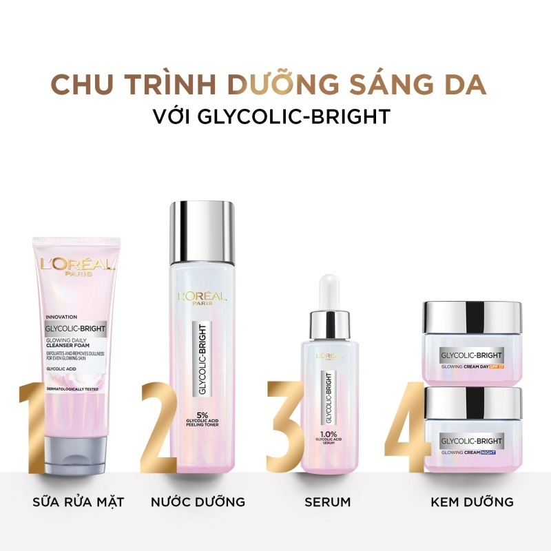 Nước Dưỡng Sáng Da L’Oreal Glycolic Bright Peeling Toner