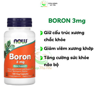  Viên uống Boron 3mg NOW Foods 100 viên 250 viên. 