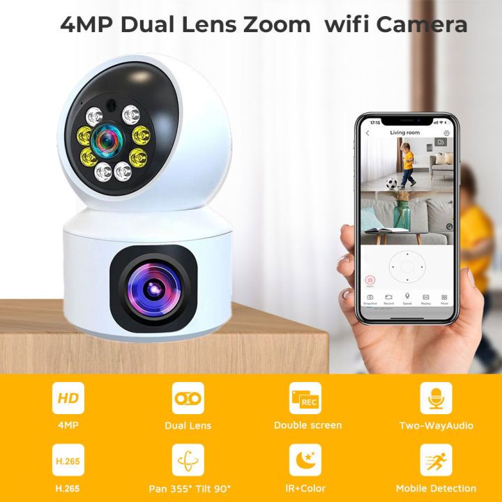 Camera Yoosee 2 Mắt - Xem 2 Màn Hình Cùng Lúc - Độ Phân Giải 5.0MP - Xoay 360 Độ - Đêm Có Màu – Hàng Chính Hãng