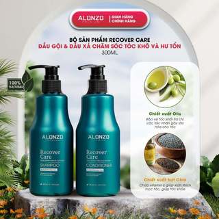 Combo dầu gội, dầu xả phục hồi tóc hư tổn, chăm sóc tóc khỏe từ gốc, chống gãy rụng ALONZO Premium Recover Care - 300ml
