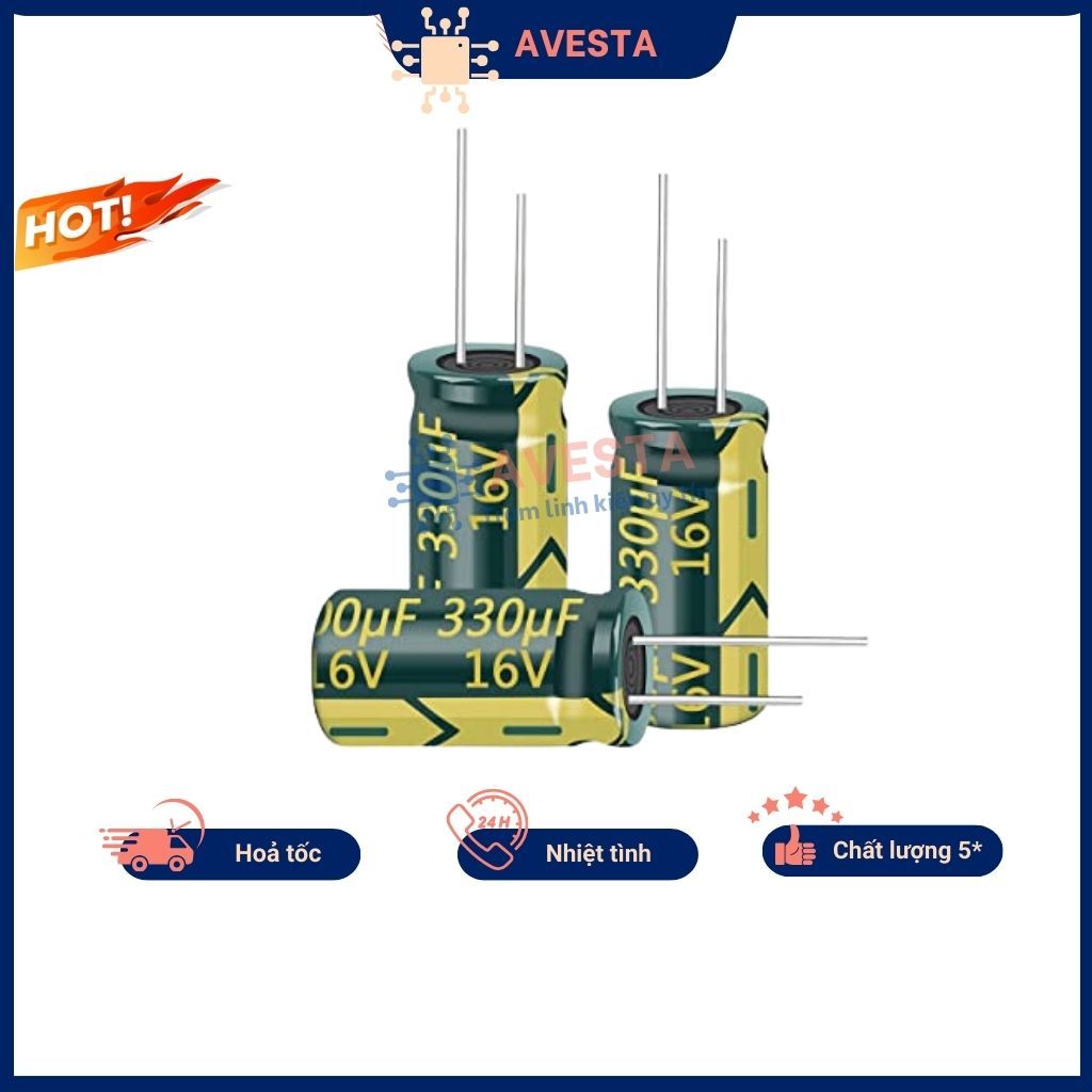 Tụ hóa 16V 330uF 6x12mm tần số cao Avesta