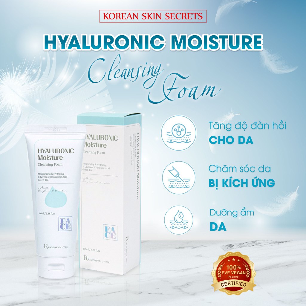 Sữa rửa mặt thuần chay, chiết xuất từ trà xanh làm sạch da và dưỡng ẩm RFace Revolution Hàn Quốc 100ml