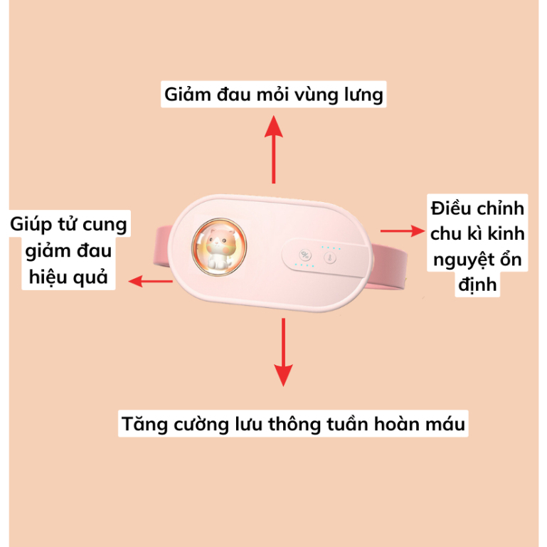 Máy Massage Sưởi Ấm Bụng DELADEP, Giảm Đau Bụng, Chườm Bụng Kinh Cho Phụ Nữ Đến Kì DSB02