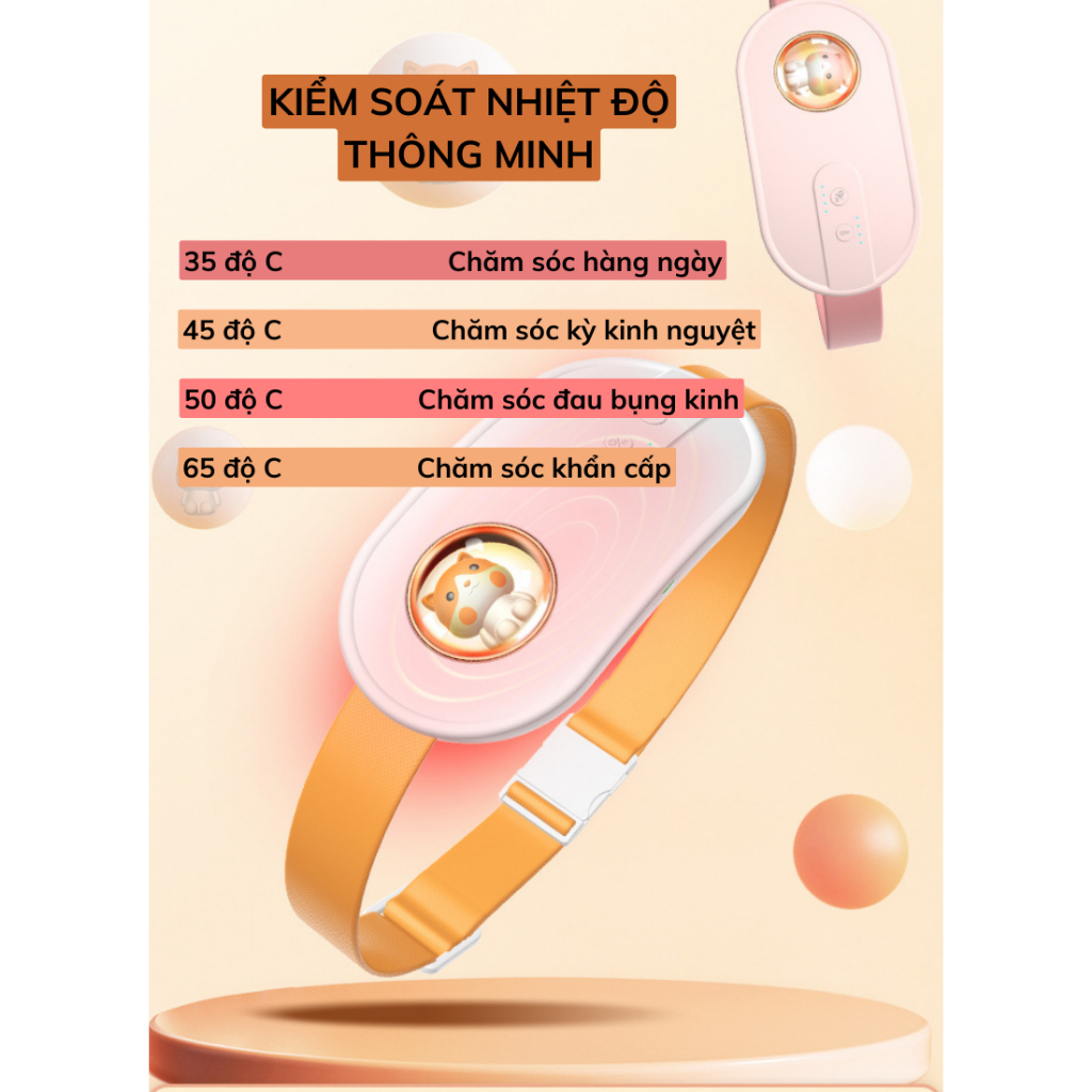 Máy Massage Sưởi Ấm Bụng DELADEP, Giảm Đau Bụng, Chườm Bụng Kinh Cho Phụ Nữ Đến Kì DSB02
