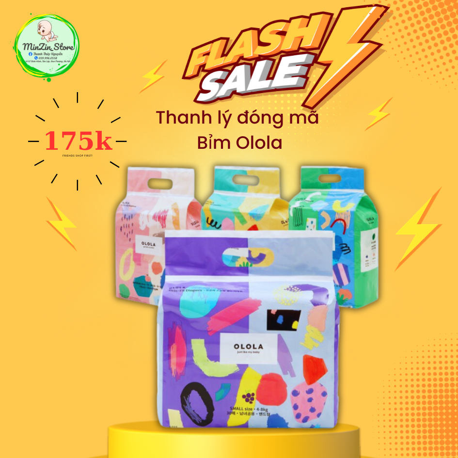 Tã/Bỉm Cao Cấp OLOLA Skin Fit Đủ Size S30/M24/L20/L26/XL22/XXL18 Hàn Quốc Cho Bé