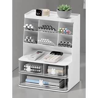 Khay đựng bút nhiều tầng, 2 tầng ngăn kéo, sức chứa bút nhiều, decor bàn đẹp