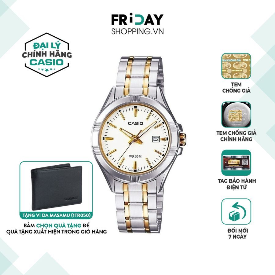 Đồng hồ Casio nữ LTP-1308SG-7AVDF dây kim loại chính hãng