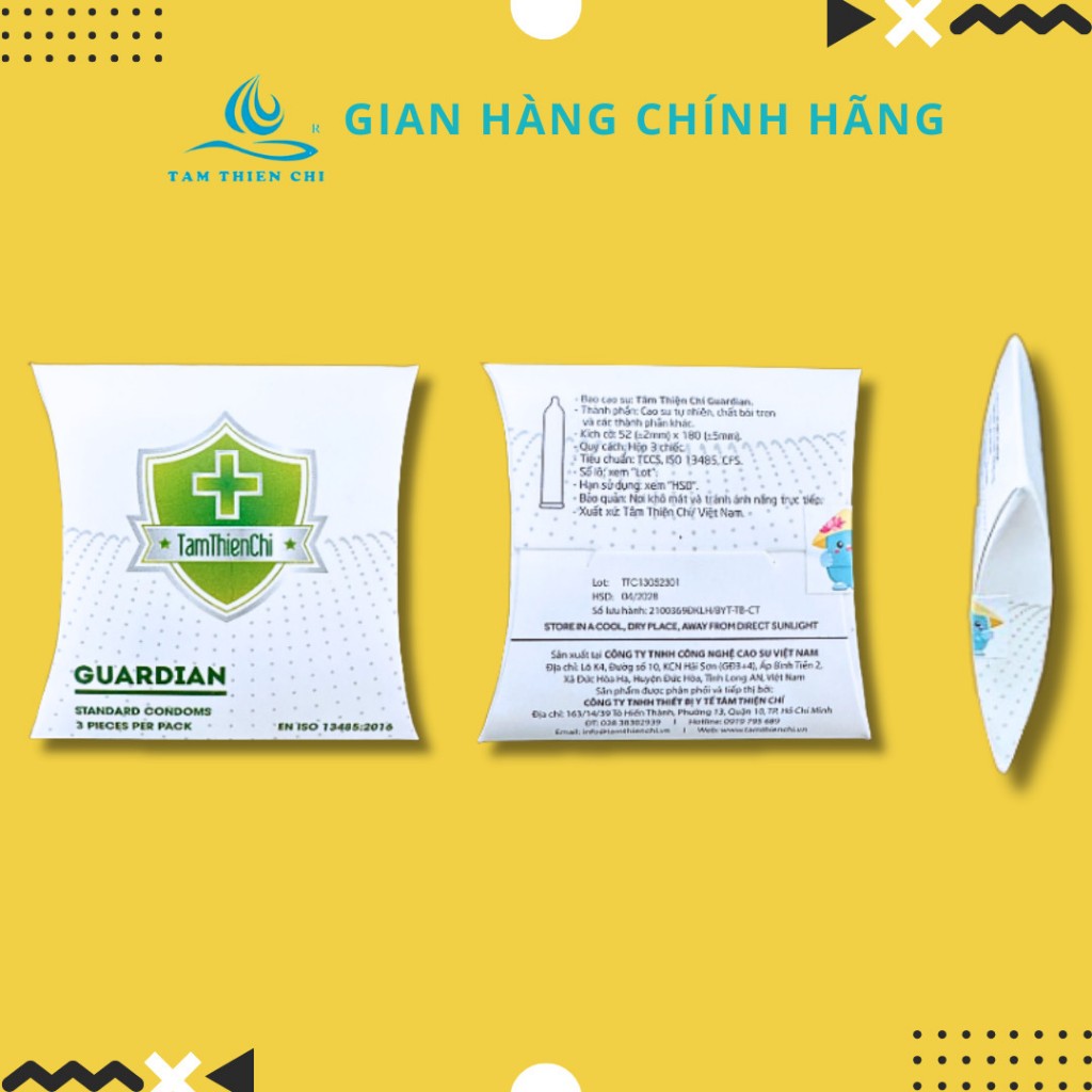 Bao cao su Tâm Thiện Chí Guardian hộp 3 chiếc TTC