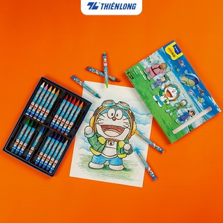 Sáp 24 màu Thiên Long Colokit Doraemon CR-C06/DO - Tiêu chuẩn Mỹ - Phiên bản Nobita's Sky Utopia 2023