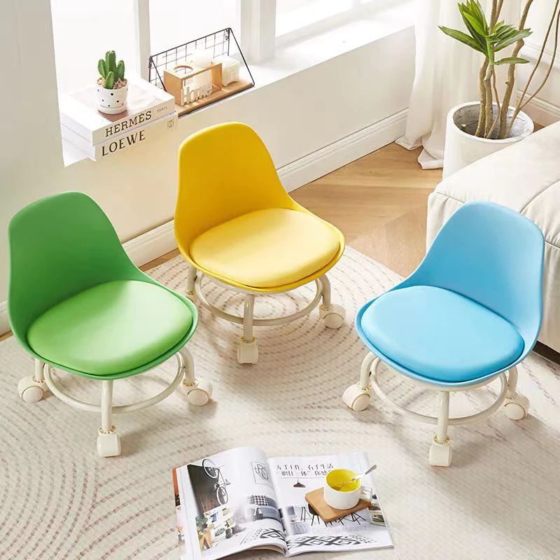 GHẾ MINI DI DỘNG CÓ TỰA CHỐNG ĐAU LƯNG NỆM DA CHỐNG NƯỚC BÁNH XE XOAY 360 ĐỘ