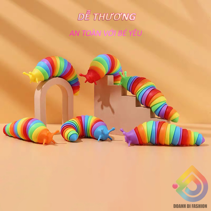Đồ Chơi Halloween Con Sâu Cầu Vồng, Ốc Sên Cầm Tay, Móc Khóa Sâu Bướm, Tôm Cá Nhiều Màu, Trò Chơi Giảm Căng Thẳng Stress