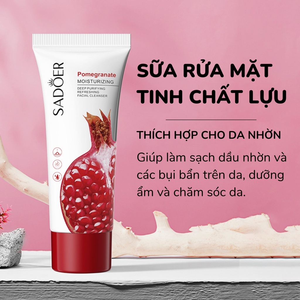Sữa Rửa Mặt SADOER Chiết Xuất Thiên Nhiên Làm Sạch Sâu Kiềm Dầu Dưỡng Ẩm Cho Nam Và Nữ S14