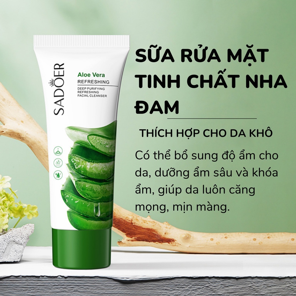 Sữa Rửa Mặt SADOER Chiết Xuất Thiên Nhiên Làm Sạch Sâu Kiềm Dầu Dưỡng Ẩm Cho Nam Và Nữ S14