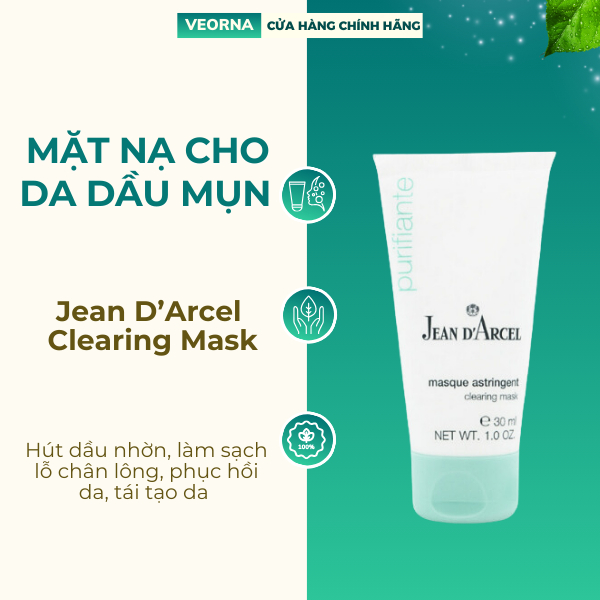 Mặt Nạ Jean D'Arcel Clearing Mask Giảm Mụn Cho Da Dầu Chính Hãng