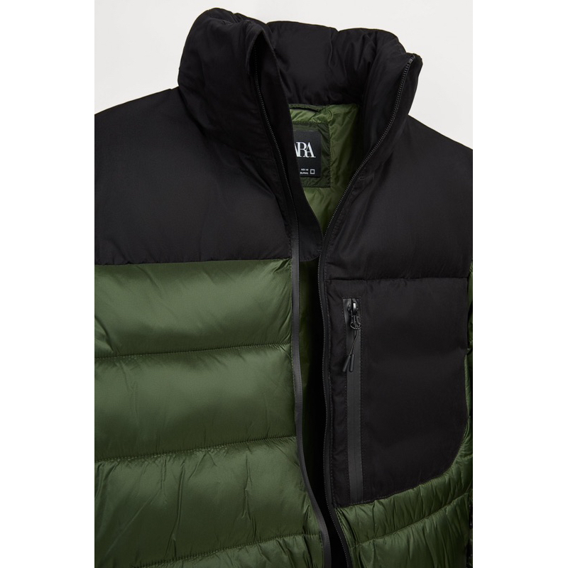 Áo phao nam Zara authentic CONTRAST PUFER size S