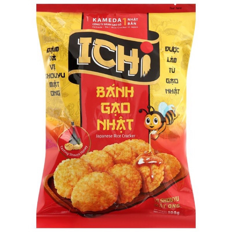 Bánh gạo Nhật ICHI vị mật ong gói 100g và 180g