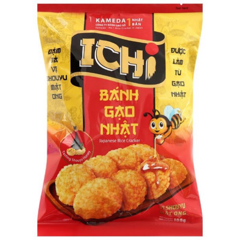 Bánh gạo Nhật ICHI vị mật ong gói 100g và 180g