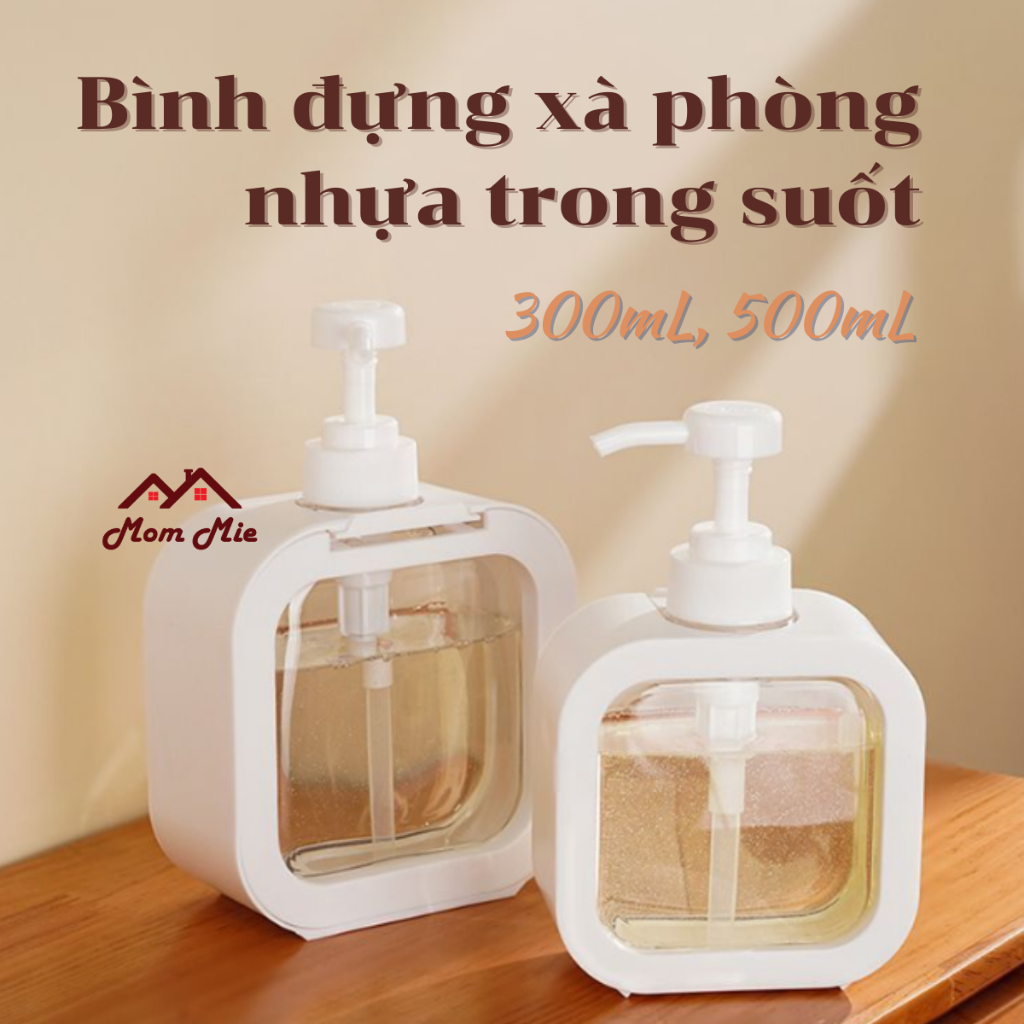 Bình đựng dầu gội,sữa tắm trong suốt. Chai chiết xà bông. PET Soap Dispenser - H102