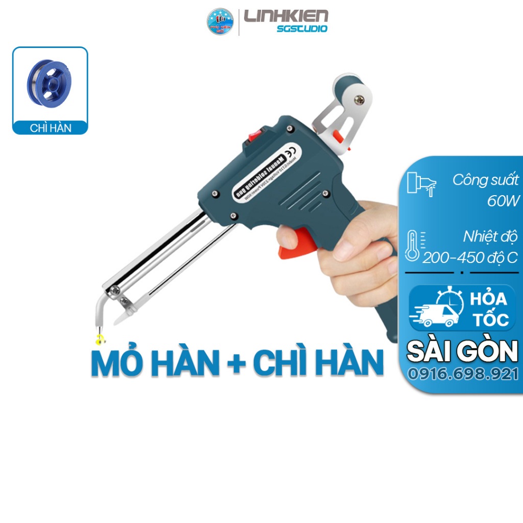 Combo Mỏ Hàn Xung Kèm Cuộn Chì Hàn Tự Động Đẩy Thiếc Hàn Tiện Lợi Thao Tác Dễ Dàng Tiết Kiệm Thời Gian
