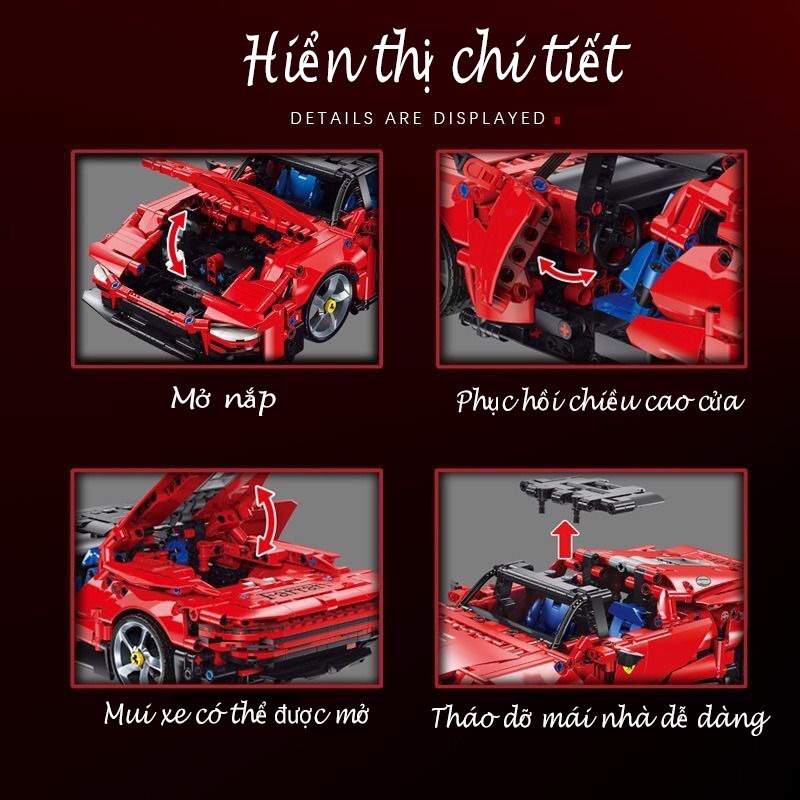 Mô hình lắp ráp siêu xe Ferrari Sp3 tỉ lệ 1:14