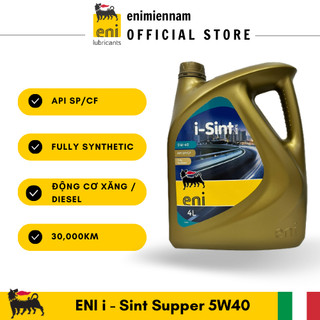Nhớt Eni I-Sint Supper 5W40 chuyên dụng cho xe oto / xe du lịch động cơ xăng / dầu diesel.