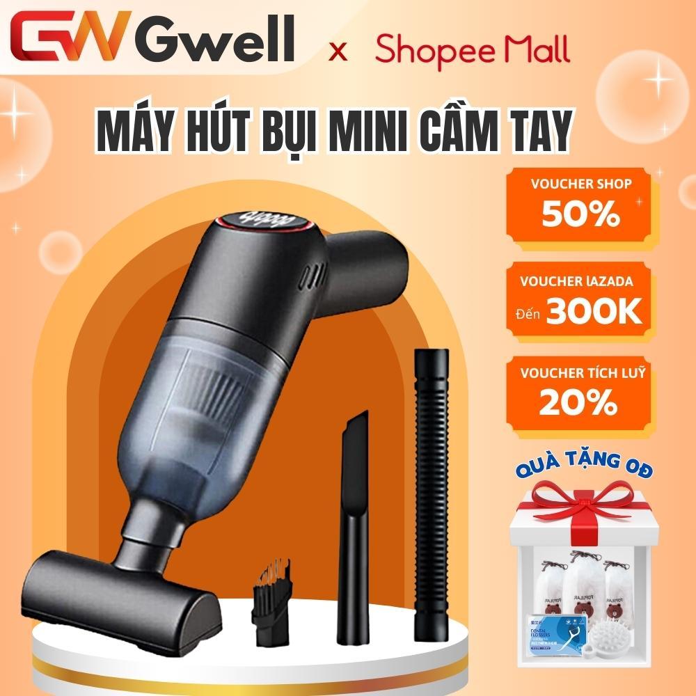 Máy hút bụi cầm tay mini không dây GWELL, hút bụi ô tô, giường công suất 120w