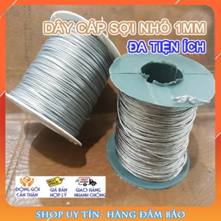 Dây cáp 1mm sợi nhỏ, cáp thép bọc nhựa hoặc inox 304 dây trần - làm dây mồi, treo giàn, trang trí nội thất, treo thả đèn